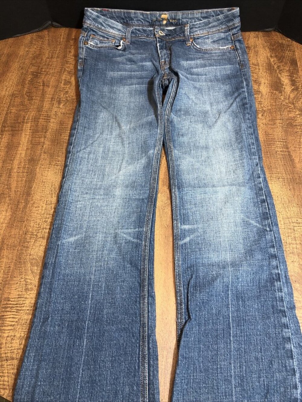 7 For All Mankind Bootcut Jeans in Medium Blue Wash